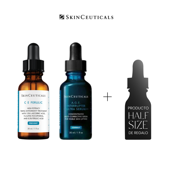 PACK FIRMEZA: C E FERULIC + A.G.E. INTERRUPTER ULTRA + Regalo: HALF size P-TIOX SERUM