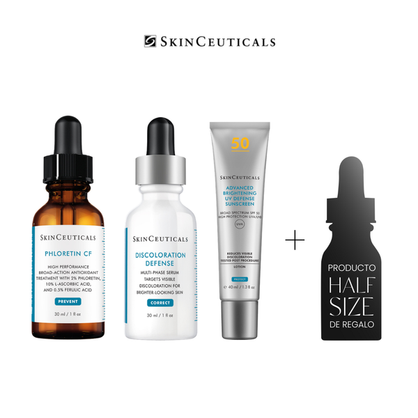 PACK FULL ANTIMANCHAS: PHLORETIN CF + DISCOLORATION DEFENSE + ADVANCED BRIGHTENING FPS 50 + REGALO: HALF SIZE BLEMISH & AGE DEFENSE