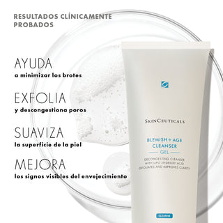 BLEMISH + AGE CLEANSING GEL -  Limpiador exfoliante con Ácidos Salicílico y Glicólico